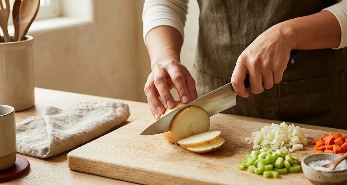 С чего начать на кухне – нарезка, контроль огня, вкус и порядок, которые ускоряют готовку.
