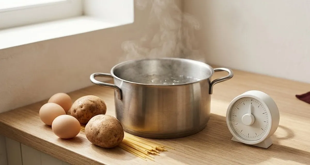 Время варки круп, картофеля, яиц, макарон и мяса с подсказками по пропорциям воды.